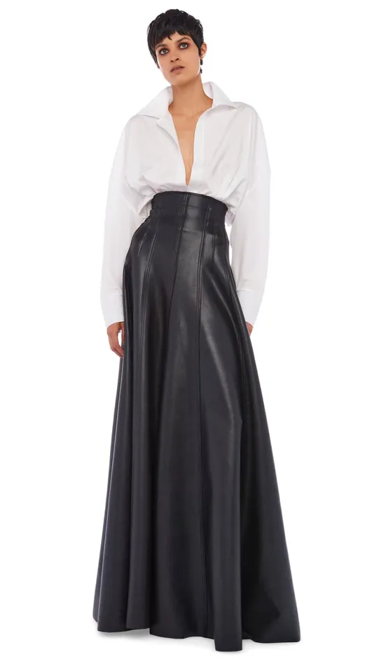Norma Kamali Bottoms LONG GRACE SKIRT Black 8211 Clothing