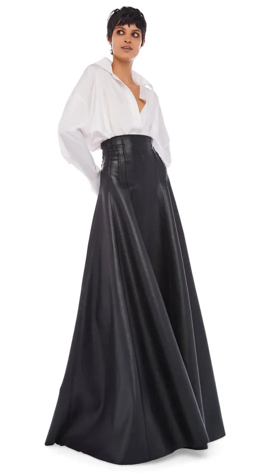 Norma Kamali Bottoms LONG GRACE SKIRT Black 8211 Clothing