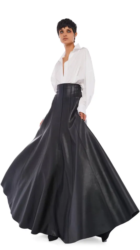Norma Kamali Bottoms LONG GRACE SKIRT Black 8211 Clothing