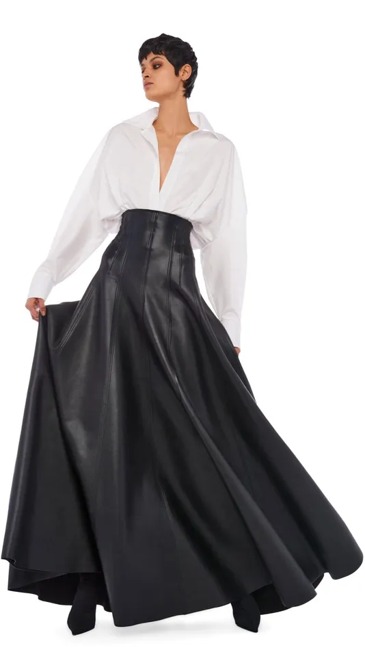 Norma Kamali Bottoms LONG GRACE SKIRT Black 8211 Clothing