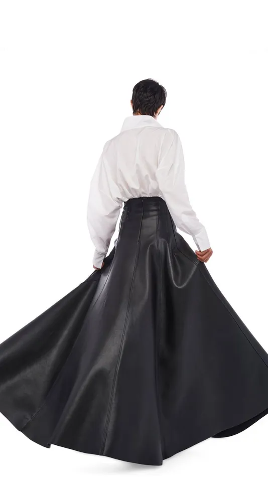 Norma Kamali Bottoms LONG GRACE SKIRT Black 8211 Clothing