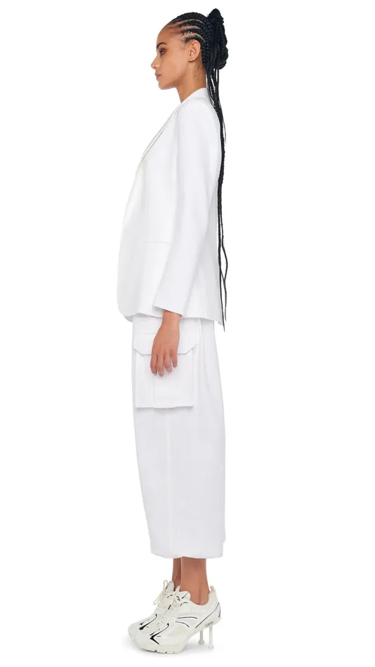 Norma Kamali Bottoms OS BF CARGO SWEATPANT Snow White 8211 Clothing