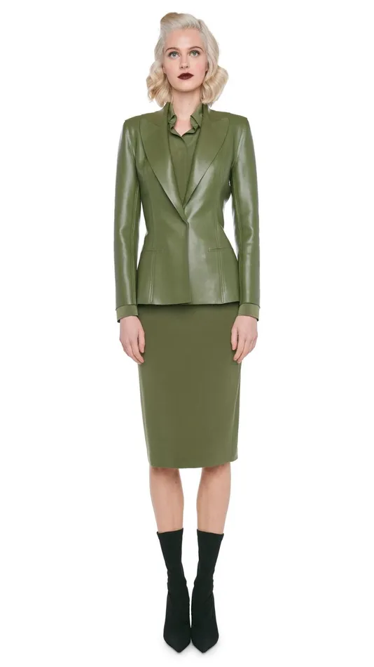 Norma Kamali Bottoms STRAIGHT SKIRT Military 8211 Clothing