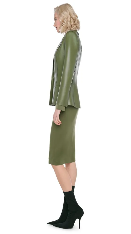 Norma Kamali Bottoms STRAIGHT SKIRT Military 8211 Clothing