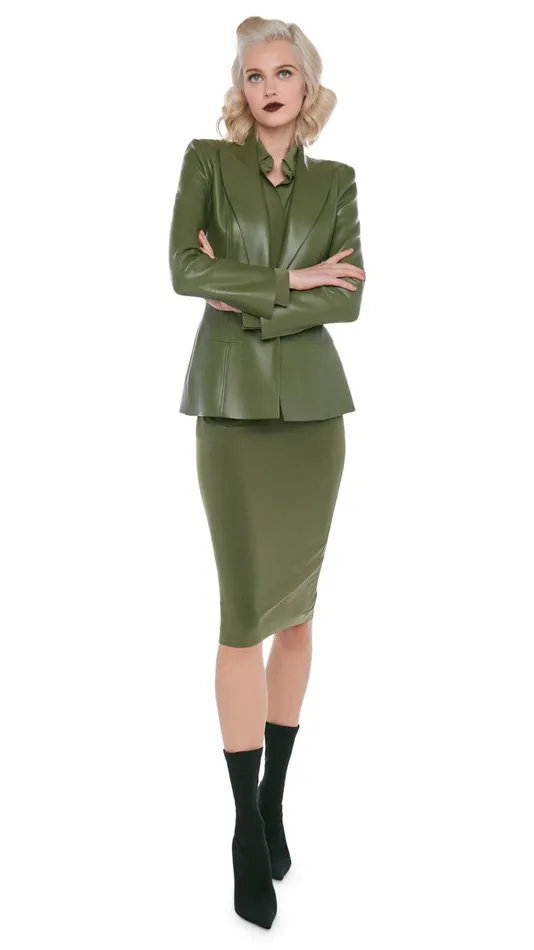 Norma Kamali Bottoms STRAIGHT SKIRT Military 8211 Clothing