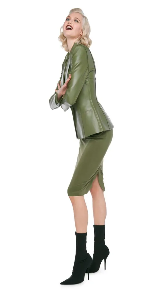 Norma Kamali Bottoms STRAIGHT SKIRT Military 8211 Clothing