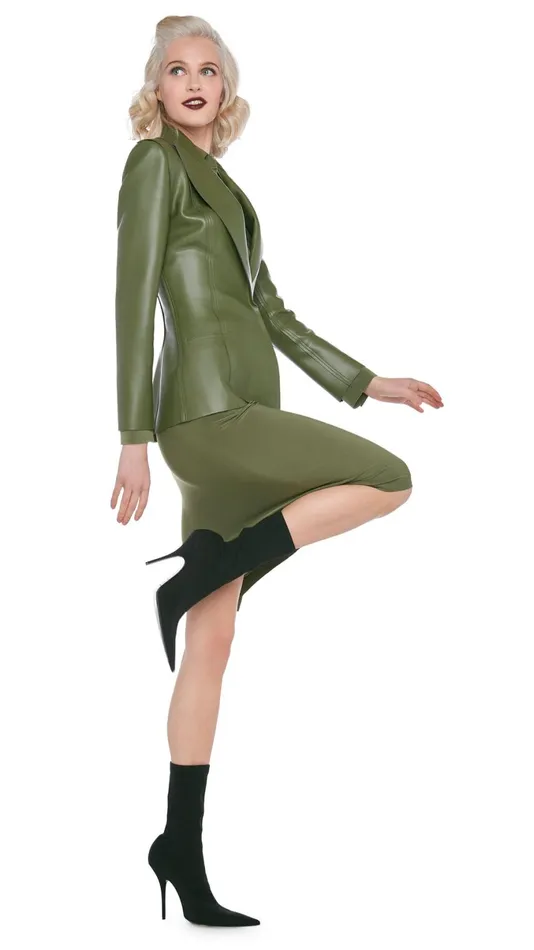 Norma Kamali Bottoms STRAIGHT SKIRT Military 8211 Clothing