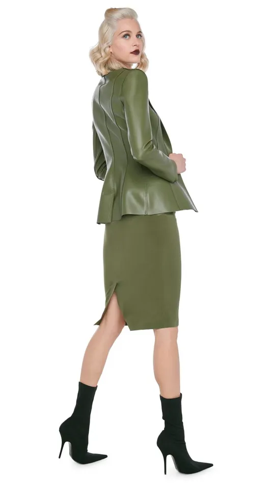 Norma Kamali Bottoms STRAIGHT SKIRT Military 8211 Clothing