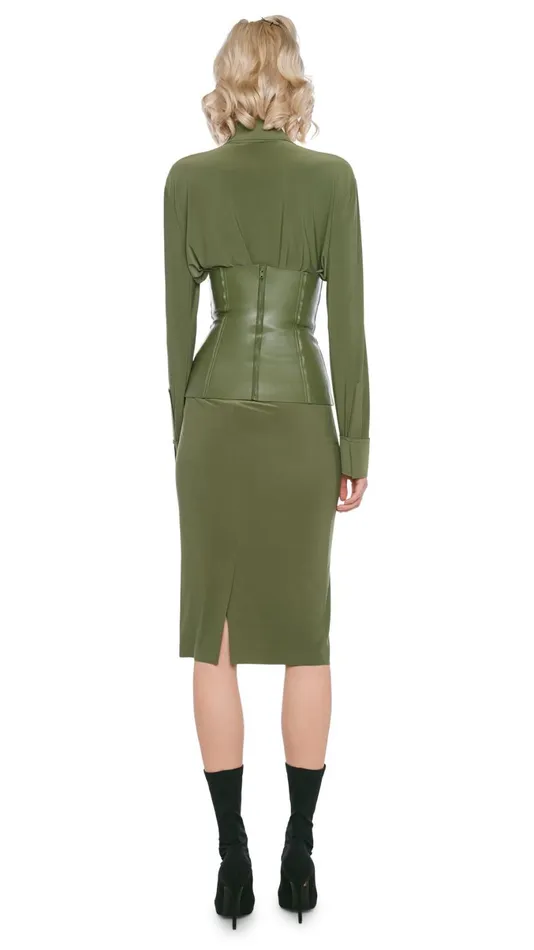 Norma Kamali Bottoms STRAIGHT SKIRT Military 8211 Clothing