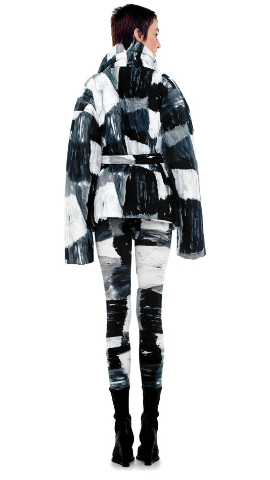 Norma Kamali Coats SLEEPING BAG JACKET Paint Canvas 8211 Clothing