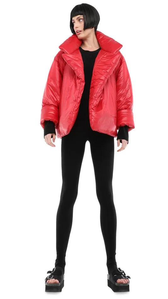 Norma Kamali Coats SLEEPING BAG JACKET Red 8211 Clothing