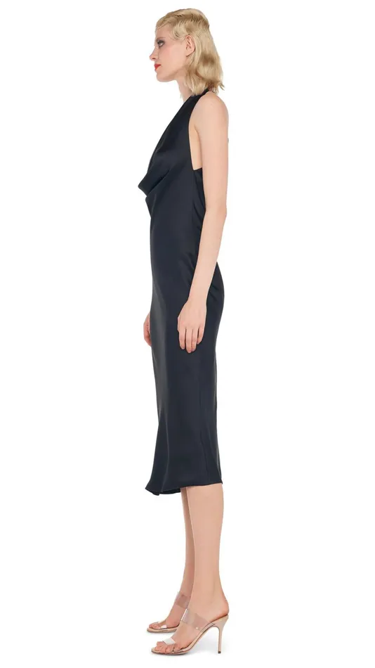 Norma Kamali Dresses HALTER DRAPE DRESS Black 8211 Clothing