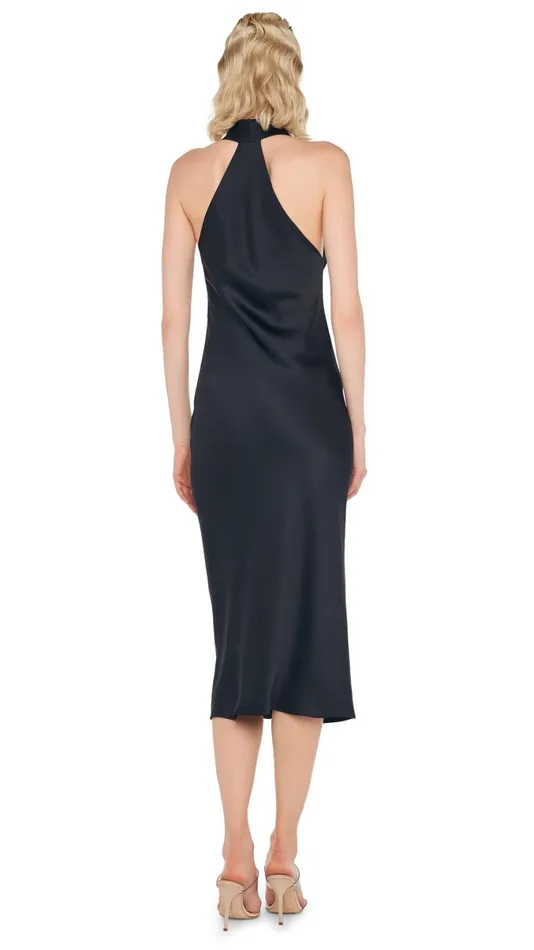 Norma Kamali Dresses HALTER DRAPE DRESS Black 8211 Clothing