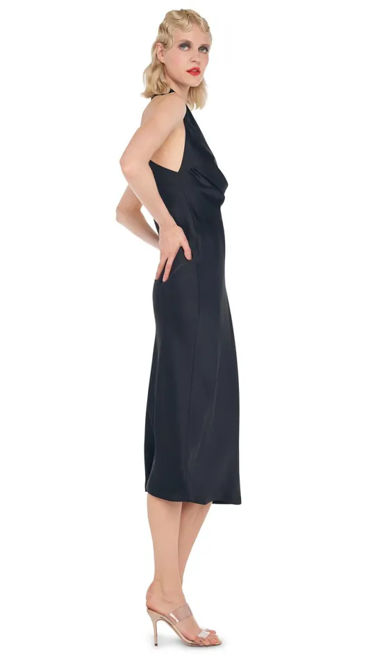 Norma Kamali Dresses HALTER DRAPE DRESS Black 8211 Clothing
