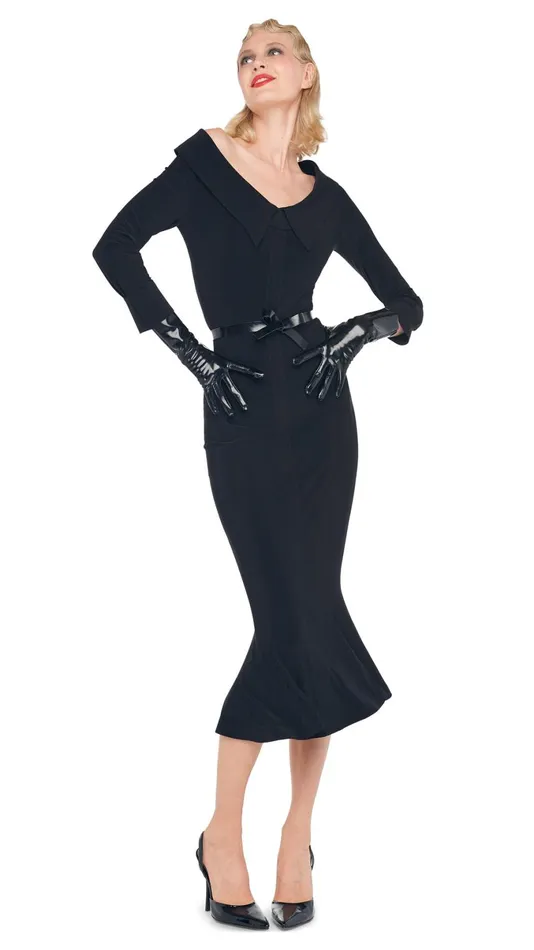 Norma Kamali Dresses OFF SHOULDER FISHTAIL DRESS Black 8211 Clothing