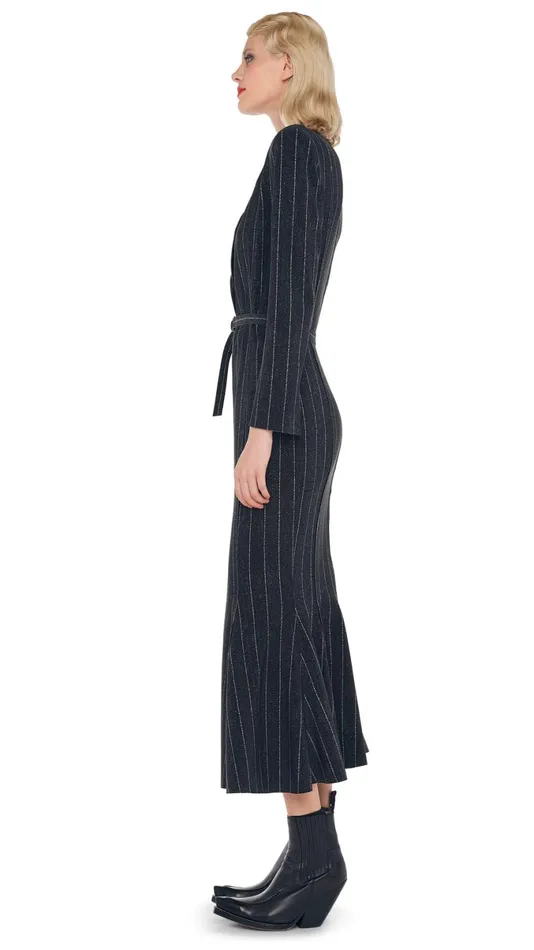 Norma Kamali Dresses SINGLE BREASTED FISHTAIL DRESS Woven Pinstripe 8211 Clothing Norma Kamali Dresses SINGLE BREASTED FISHTAIL DRESS Woven Pinstripe 8211 Clothing