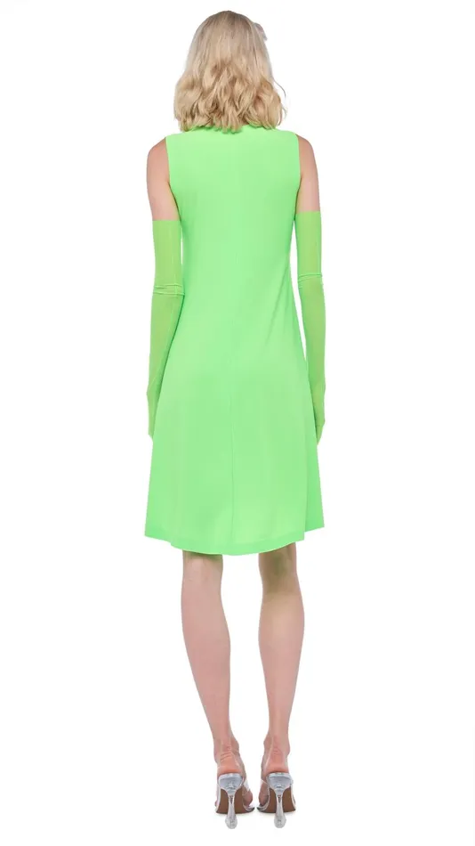 Norma Kamali Dresses SLEEVELESS SWING DRESS Neon Green 8211 Clothing