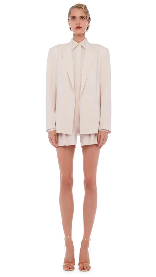 Norma Kamali Jackets EASY FIT SINGLE BREASTED JACKET Bone 8211 Clothing