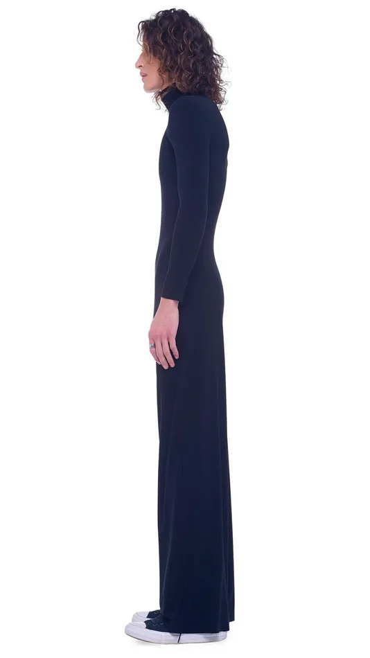 Norma Kamali Jumpsuits LONG SLEEVE TURTLE JUMPSUIT Black 8211 Clothing