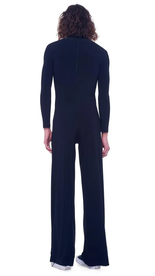 Norma Kamali Jumpsuits LONG SLEEVE TURTLE JUMPSUIT Black 8211 Clothing