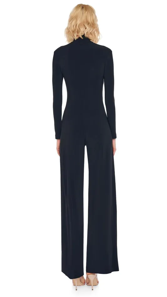 Norma Kamali Jumpsuits LONG SLEEVE TURTLE JUMPSUIT Black 8211 Clothing