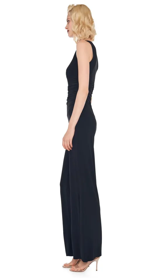 Norma Kamali Jumpsuits SHIRRED WAIST JUMPSUIT Black 8211 Clothing