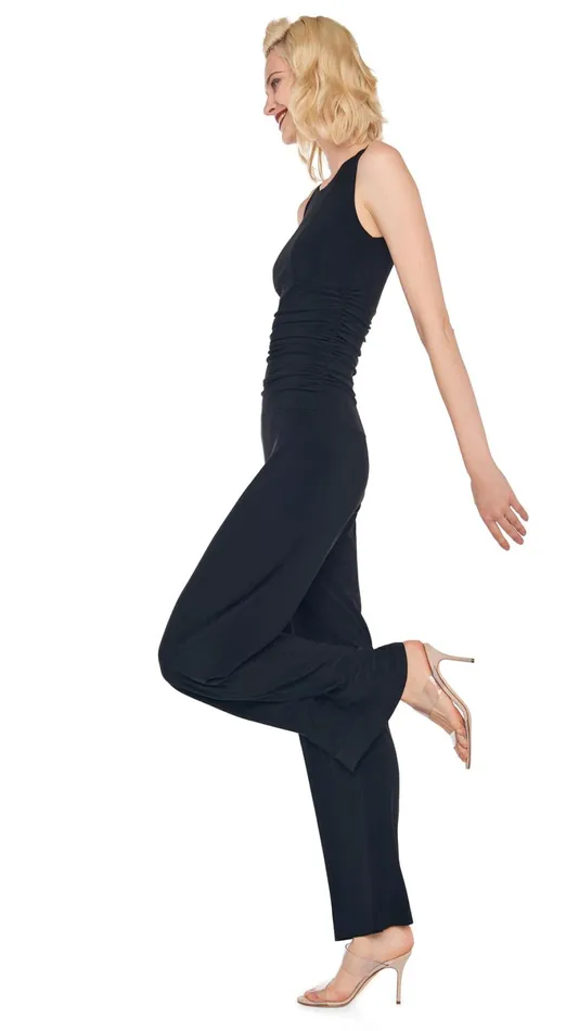 Norma Kamali Jumpsuits SHIRRED WAIST JUMPSUIT Black 8211 Clothing
