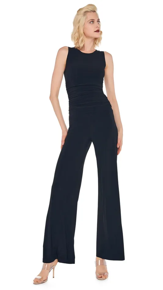 Norma Kamali Jumpsuits SHIRRED WAIST JUMPSUIT Black 8211 Clothing