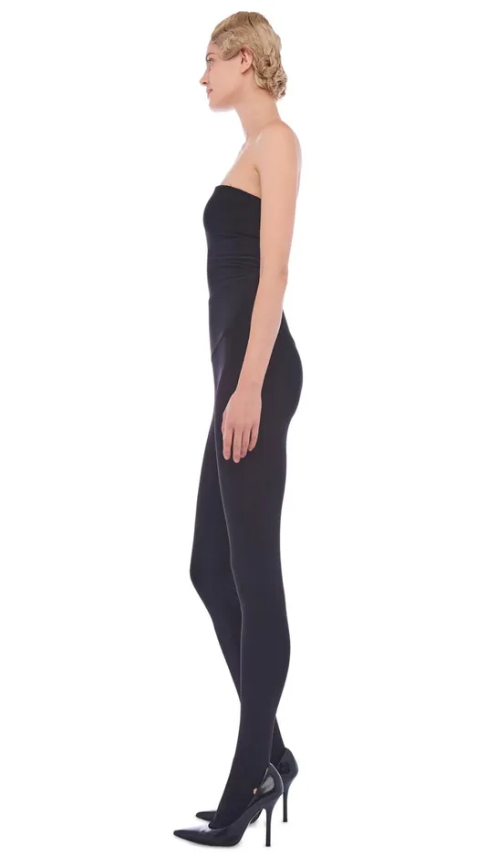 Norma Kamali Jumpsuits STRAPLESS CATSUIT W FOOTIE Black 8211 Clothing