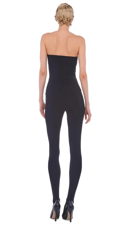 Norma Kamali Jumpsuits STRAPLESS CATSUIT W FOOTIE Black 8211 Clothing