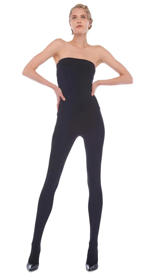 Norma Kamali Jumpsuits STRAPLESS CATSUIT W FOOTIE Black 8211 Clothing