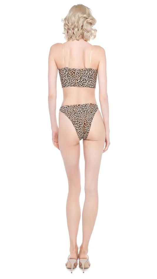 Norma Kamali Swimwear BONDED CORSET BRA Bb Leopard 8211 Clothing
