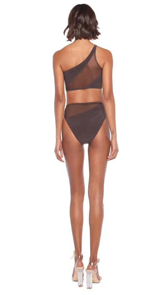 Norma Kamali Swimwear SNAKE MESH BOTTOM Chocolatechocolate Mesh 8211 Clothing Norma Kamali Swimwear SNAKE MESH BOTTOM Chocolatechocolate Mesh 8211 Clothing