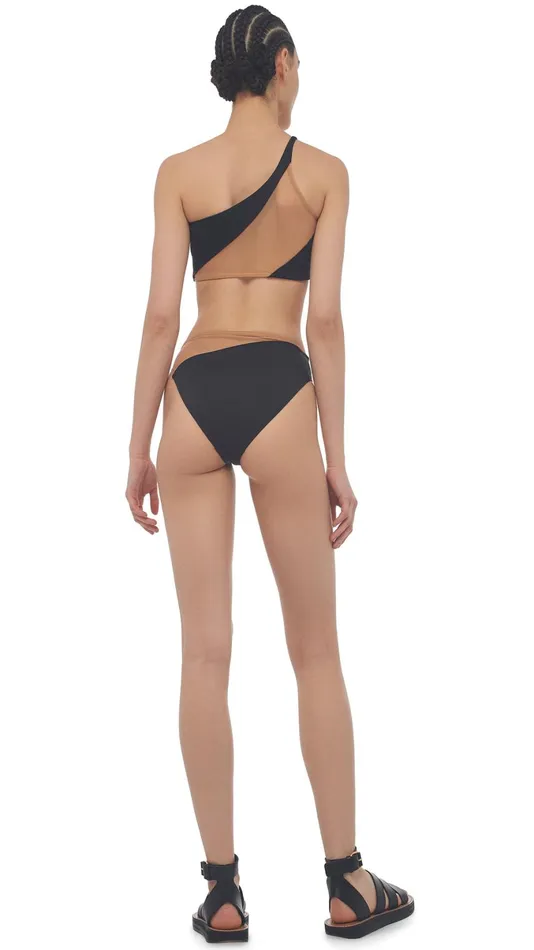 Norma Kamali Swimwear SNAKE MESH BRA Blacknude Mesh 8211 Clothing