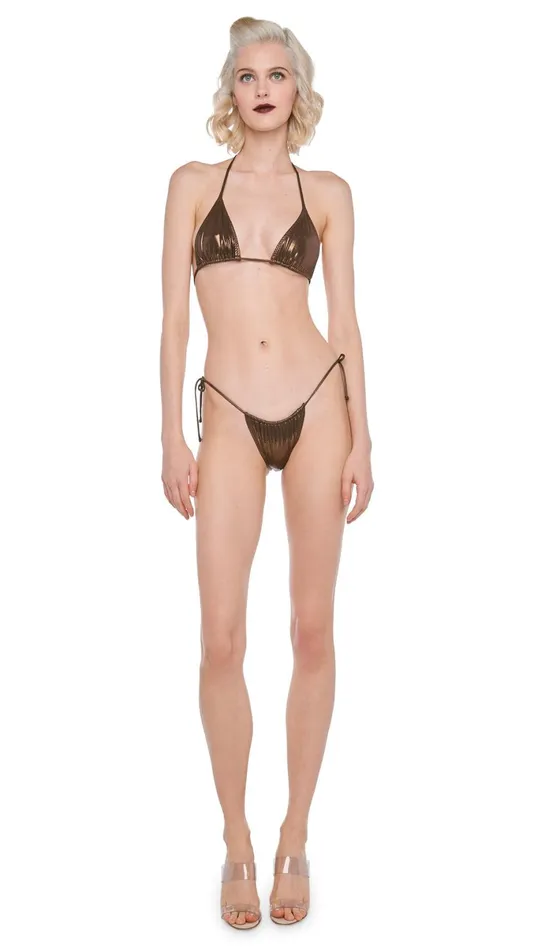 Norma Kamali Swimwear STRING BOTTOM Chocolate 8211 Clothing