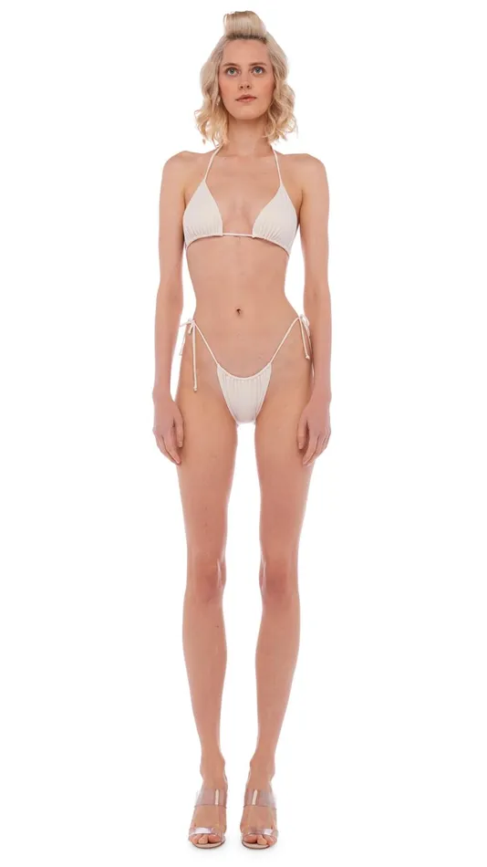 Norma Kamali Swimwear STRING BRA Bone 8211 Clothing