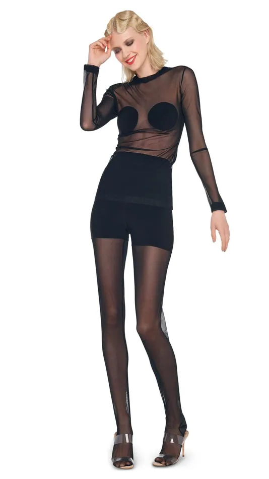 Norma Kamali Tops LONG SLEEVE DOT APPLIQUE TOP Blackblack Mesh 8211 Clothing Norma Kamali Tops LONG SLEEVE DOT APPLIQUE TOP Blackblack Mesh 8211 Clothing