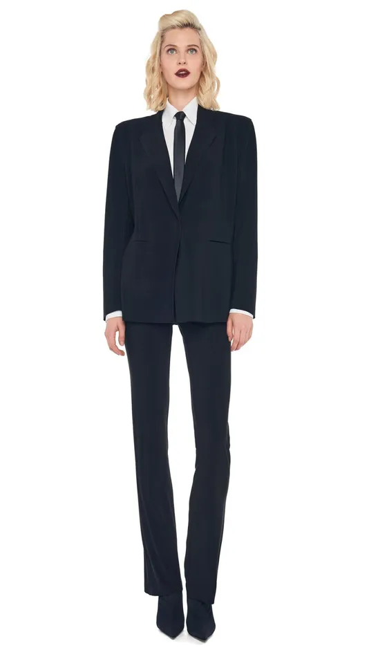 Norma Kamali Wardrobe BOOT PANT With EASY FIT SINGLE BREASTED JACKET 8211 Clothing Norma Kamali Wardrobe BOOT PANT With EASY FIT SINGLE BREASTED JACKET 8211 Clothing