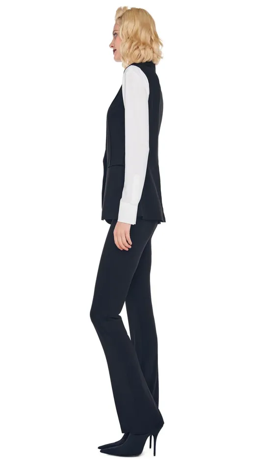 Norma Kamali Wardrobe BOOT PANT With SLEEVELESS SINGLE BREASTED JACKET 8211 Clothing Norma Kamali Wardrobe BOOT PANT With SLEEVELESS SINGLE BREASTED JACKET 8211 Clothing