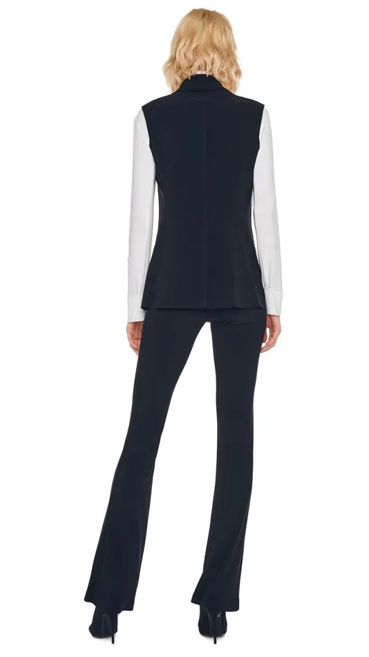 Norma Kamali Wardrobe BOOT PANT With SLEEVELESS SINGLE BREASTED JACKET 8211 Clothing Norma Kamali Wardrobe BOOT PANT With SLEEVELESS SINGLE BREASTED JACKET 8211 Clothing