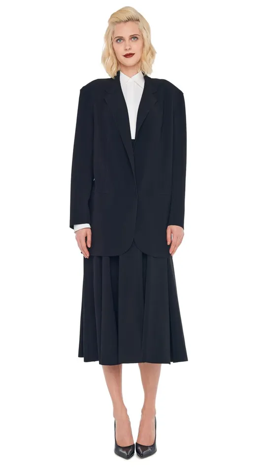 Norma Kamali Wardrobe GRACE SKIRT With OVERSIZED SINGLE BREASTED JACKET 8211 Clothing Norma Kamali Wardrobe GRACE SKIRT With OVERSIZED SINGLE BREASTED JACKET 8211 Clothing