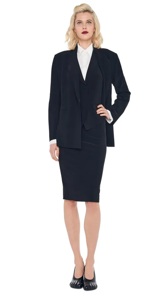 Norma Kamali Wardrobe STRAIGHT SKIRT With EASY FIT SINGLE BREASTED JACKET 8211 Clothing Norma Kamali Wardrobe STRAIGHT SKIRT With EASY FIT SINGLE BREASTED JACKET 8211 Clothing