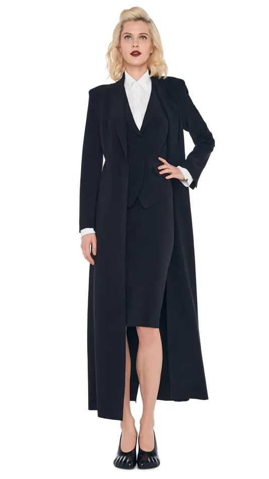 Norma Kamali Wardrobe STRAIGHT SKIRT With SINGLE BREASTED COAT 8211 Clothing
