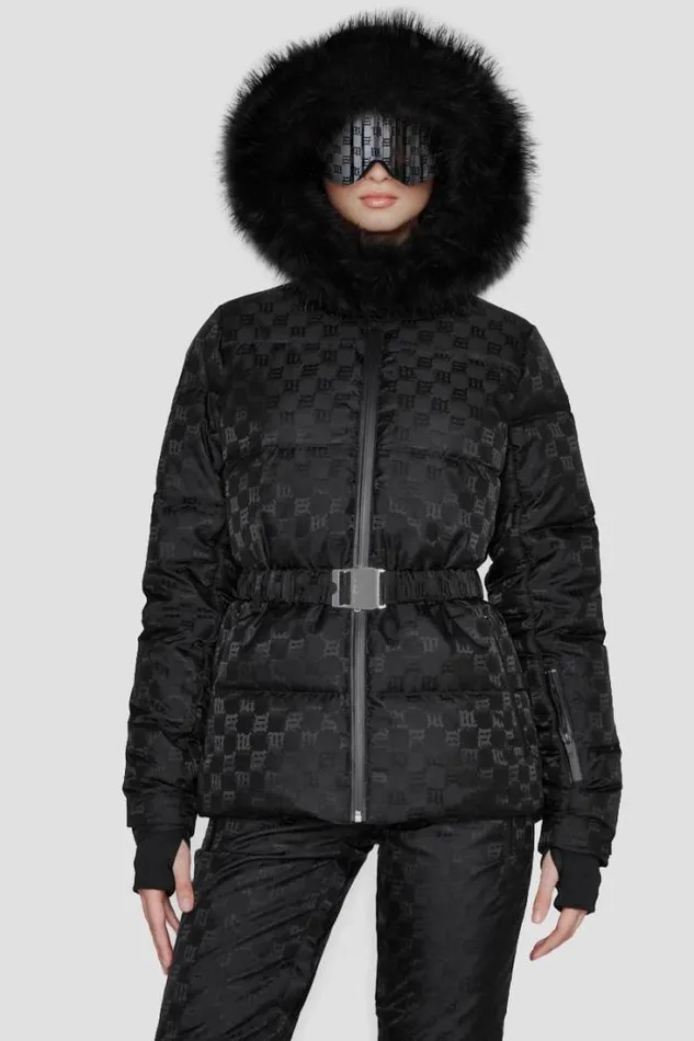 Nylon Monogram Ski Puffer Black Women MISBHV Outerwear