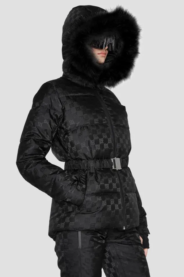 Nylon Monogram Ski Puffer Black Women MISBHV Outerwear