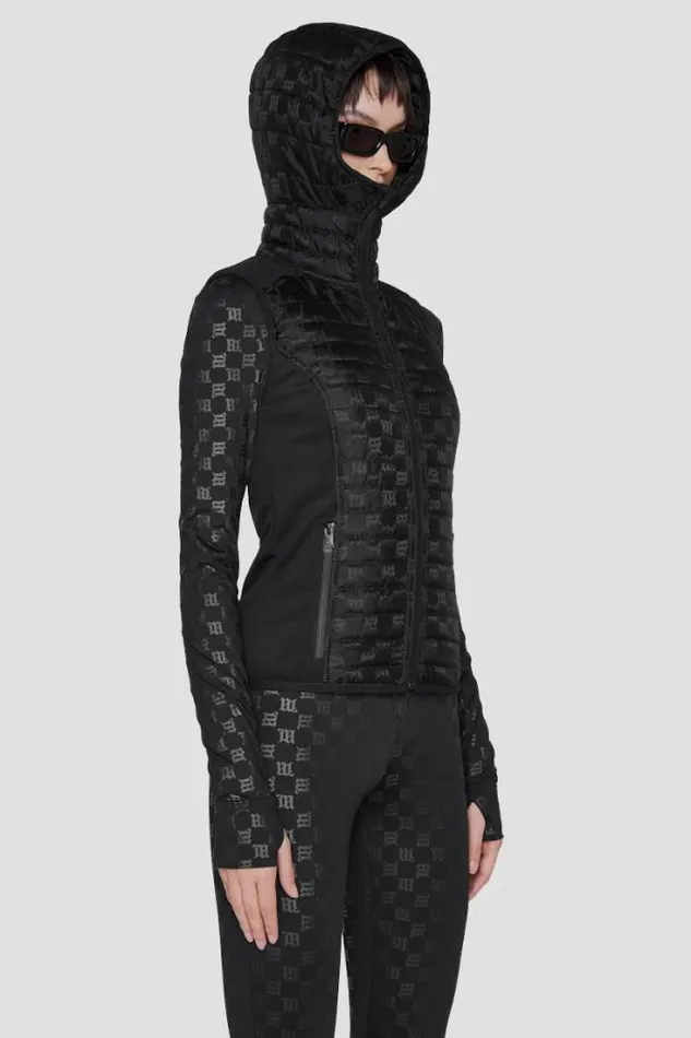 Nylon Monogram Vest Ski Black Women MISBHV Outerwear