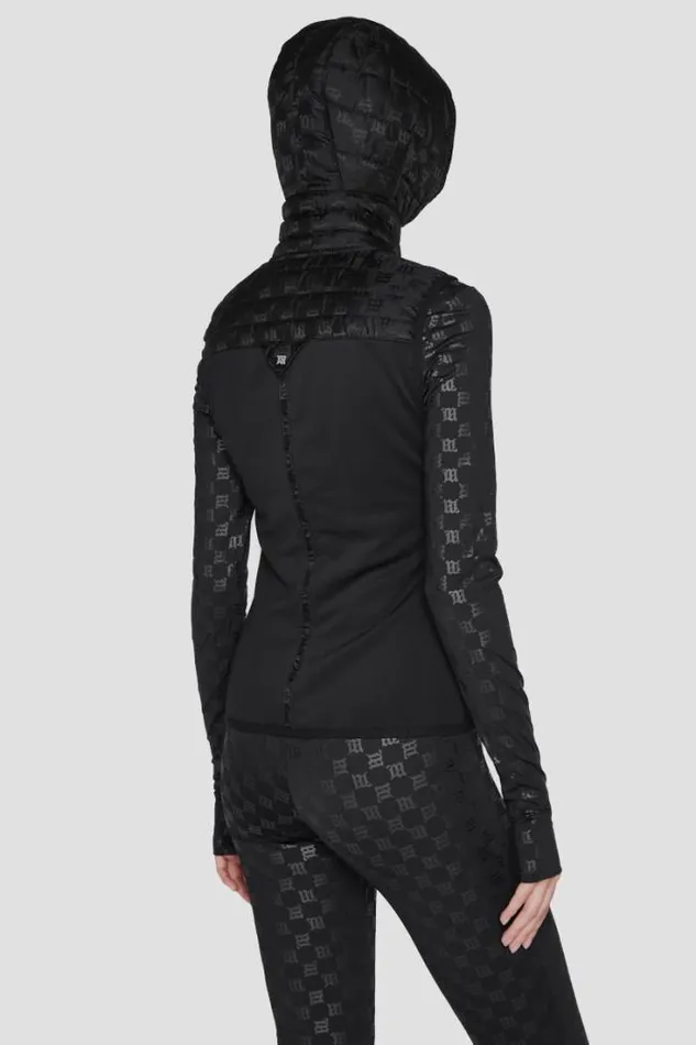 Nylon Monogram Vest Ski Black Women MISBHV Outerwear
