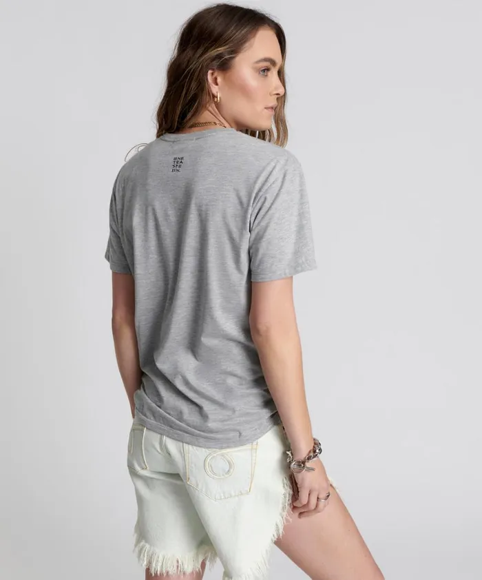 ONE TEASPOON LOGO CREW NECK TEE GREY Women One Teaspoon Tees and Tanks ONE TEASPOON LOGO CREW NECK TEE GREY Women One Teaspoon Tees and Tanks