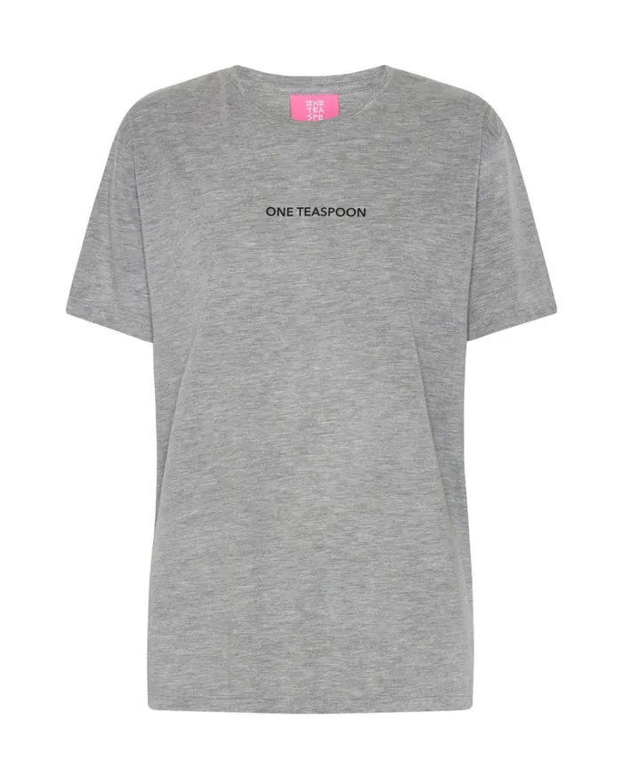 ONE TEASPOON LOGO CREW NECK TEE GREY Women One Teaspoon Tees and Tanks ONE TEASPOON LOGO CREW NECK TEE GREY Women One Teaspoon Tees and Tanks