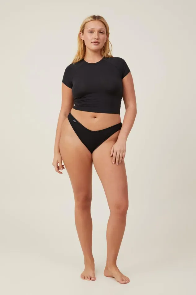 Organic Cotton Rib Bikini Brief Black Women Cotton On Panties